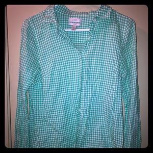 J. Crew Green Gingham Shirt